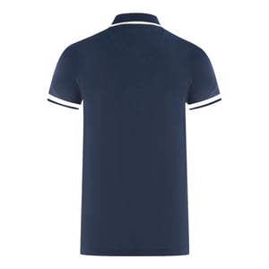 Aquascutum London Gesticktes Abzeichen Marineblaues Poloshirt