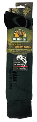 Dr Hunter - Herren Merinowolle lange Knie hoch gepolsterte Ferse grün Socken