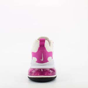 Nike Air Max 270 Reagieren Sie weiße Textile Womens Schnürungstrainer CJ0619 100