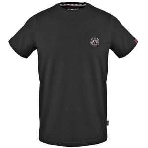 Aquascutum kleines schwarzes T-Shirt mit Aldis-Logo auf der Brust