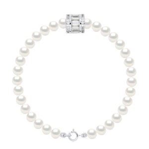 Armbandreihe aus echten Süßwasser-Zuchtperlen, halbrund, 5–6 mm