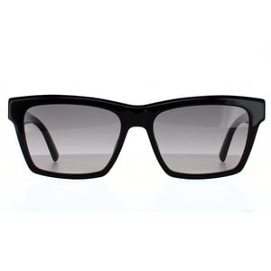 Saint Laurent Rechteckige Unisex-Sonnenbrille mit glänzendem schwarz-grauem Farbverlauf