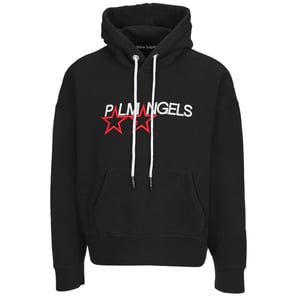 Palm Angels Gestickte Sterne Logo Schwarz Hoodie
