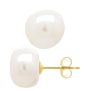 Ohrringe Gelbgold - Echte Süßwasser-Zuchtperlen Barock 10-11 mm