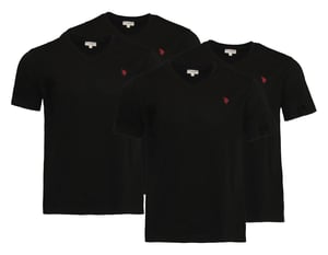 U.S. Polo Assn. 4 PACK V-Ausschnitt - T-Shirt basic in Schwarz