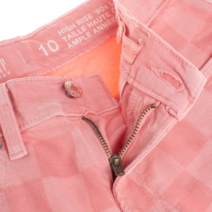 Gerade karierte Jeans 484105 Mädchen