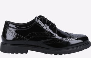 Hush Puppies Verity Leder Damen Lack Schwarze Brogues Schuhe