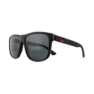 Gucci Sonnenbrille GG0010S 001 Schwarzer Gummi Grau