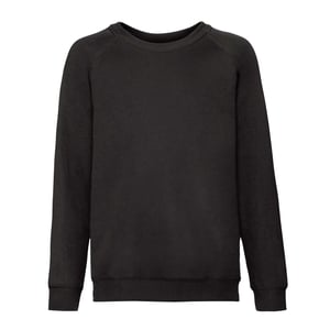 Fruit of the Loom - "Classic" Sweatshirt für Kinder Raglanärmel (Schwarz)