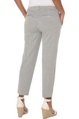 Kelsey-Hose aus Salbei/weißem Gingham-Split