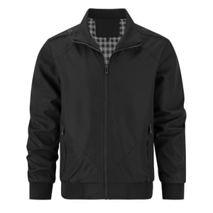 Herren Bomberjacke mit Stehkragen, ¨¹bergangsjacke f¨¹r den Herbst, l?ssige Sportjacke Schwarz