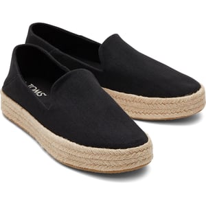 TOMS Carolina 100% Baumwolle Damen Schwarzespadrilles