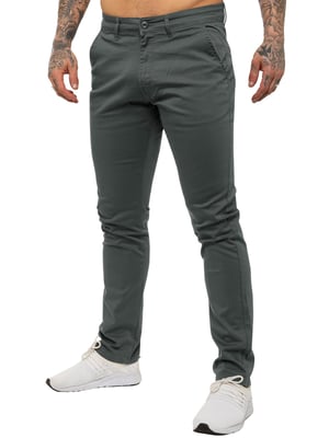 Enzo | Herren Slim Fit Stretch Chino Jeans - Grau
