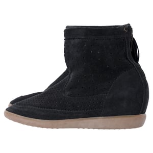 Isabel Marant Basley Wedge-Ankleboots mit Quastenverzierung aus schwarzem Wildleder