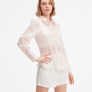 Bestickte Organza-Bluse