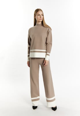 Dreimaster Strickhose Damen Schlamm Wollweiss