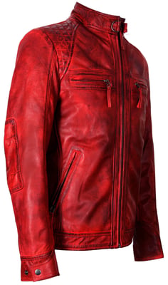 Gesteppte Bikerjacke aus Leder von Rock Racing