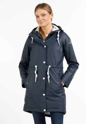 Dreimaster Wattierter Regenmantel Damen Marine