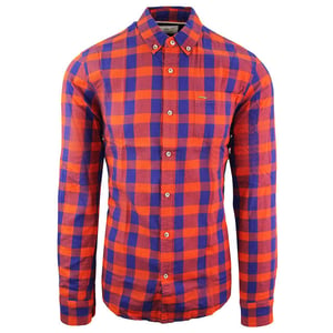 Scotch & Soda – Kariertes Herrenhemd in Orange