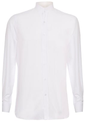 Peaky Blinders Herren-Hemd mit abnehmbarem Kragen, Nehru, weiß, kragenlos