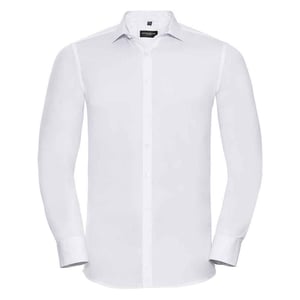 Russell Collection - "Ultimate" Formelles Hemd für Herren Langärmlig (Weiß)
