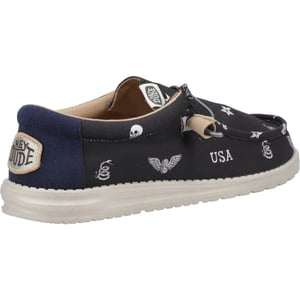 HEYDUDE Wally Stars n Skulls 100% Baumwolle Herren Schwarz Bootsschuhe