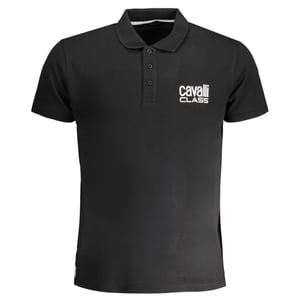 Cavalli Class Bold Logo Schwarzes Poloshirt