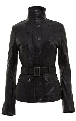 Damen-Bikerjacke im Military-Stil aus Leder – Middleton