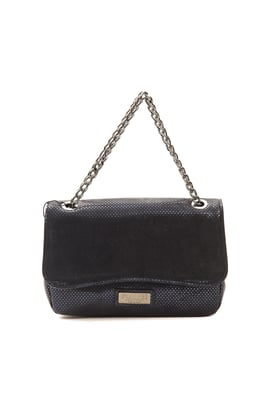 Pompei Donatella Damen Blau Leder Umhängetasche