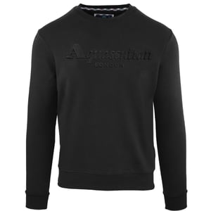 Aquascutum – Schwarzes Sweatshirt mit geprägtem Markenlogo