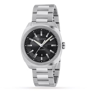 Gucci - Edelstahlarmband Sonnenstrahl Schwarzes Zifferblatt Herrenarmbanduhr