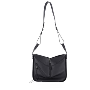Loewe Kleine Hängematten-Tasche aus schwarzem Kalbsleder