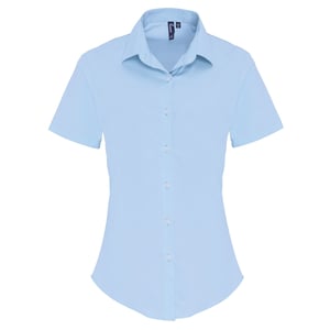 Premier - Bluse für Damen kurzärmlig (Hellblau)
