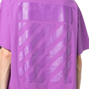 Off-White Diag Tab ubergrosses lila T-Shirt