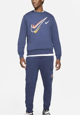 Nike Herren Multi Swoosh Crew Neck Trainingsanzug in Navy