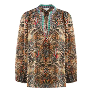Inoa Steinadler 120214 Mehrfarbige Bluse mit V-Ausschnitt