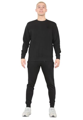 MYT Herren-Trainingsanzug mit Rundhalsausschnitt und gesticktem Logo in Schwarz