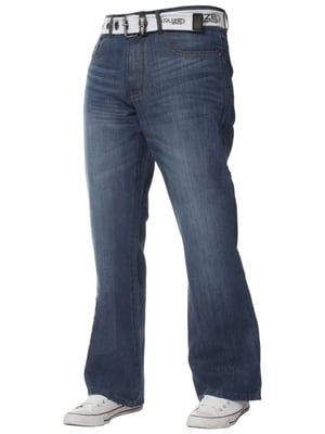 Kruze Herren Bootcut Denim Jeans