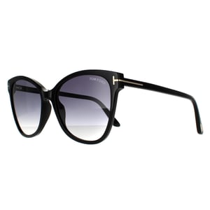 Tom Ford Cat Eye Womens Glänzend Schwarz Grau Gradient
