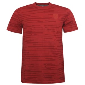 Puma SF Ferrari Allover Tee Herren Kurzarm Casual Top T-Shirt Red 570680 02