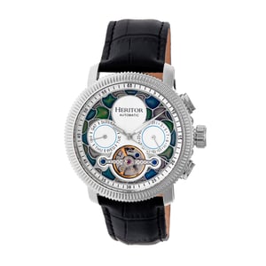 Heritor Automatik Aura Herren Halbskelett Lederarmbanduhr
