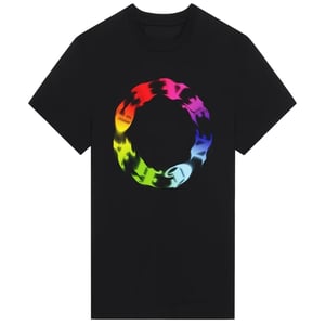 ubergroses schwarzes T-Shirt mit Circle-Logo von Givenchy