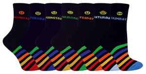 Kinder Neuheit Tage der Woche Socken | 7 Paare | Für Jungen & Mädchen