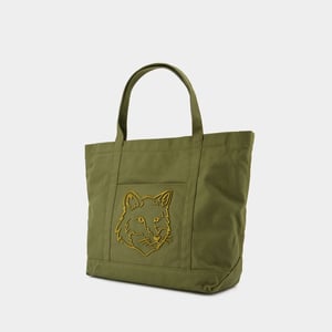 Fox Head Large Cabas - Maison Kitsune - Baumwolle - Grün