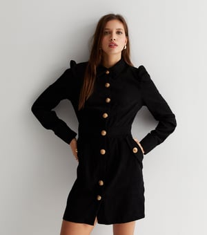 Cord-Gemusterte Minihemdbluse
