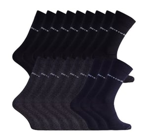 Business-Socken 18 Paar in SCHWARZ (9x), ANTHRAZIT (6x) und NAVY (3x)
