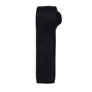 Premier Mens Slim Textured Knit Effect Krawatte (2er-Pack) (Schwarz)