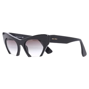 Miu Miu SMU 10OS Halbrand Katzenaugen-Sonnenbrille aus schwarzem Acetat