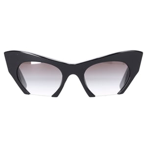 Miu Miu SMU 10OS Halbrand Katzenaugen-Sonnenbrille aus schwarzem Acetat