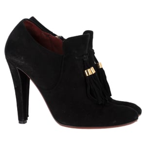 Gucci Mischa Ankle Boots mit Quasten-Detail aus schwarzem Wildleder
